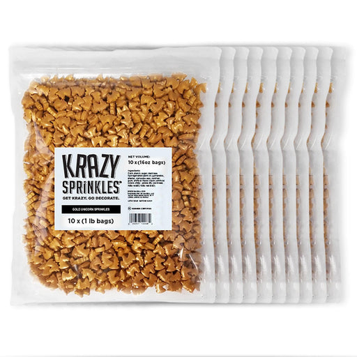 Gold Unicorn Shaped Sprinkles by Krazy Sprinkles®|Wholesale Sprinkles