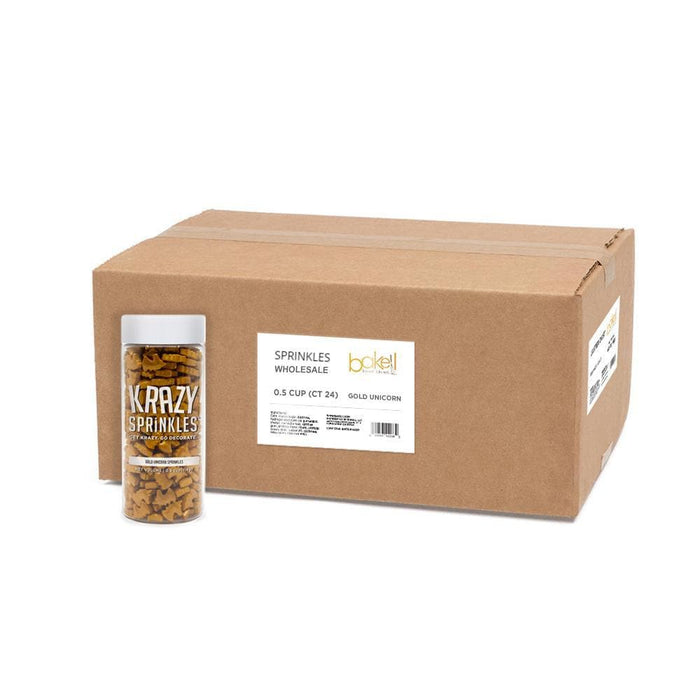 Gold Unicorn Head Shaped Sprinkles Wholesale (24 units per/ case) | Bakell