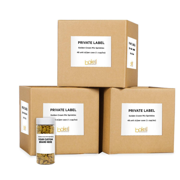 Golden Crown Shaped Sprinkles | Private Label (48 units per/case) | Bakell