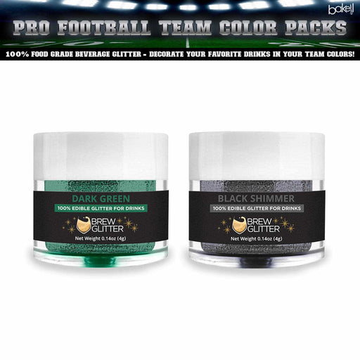 Eagles Football Inspired Black and Green Edible Glitter Team Colors