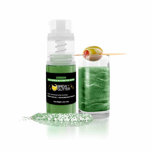 Green Edible Glitter Mini Spray Pump | Dress Up Your Drink With Color