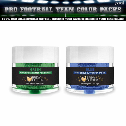 Seahawks Football Inspired Green and Blue Edible Glitter Team Colors