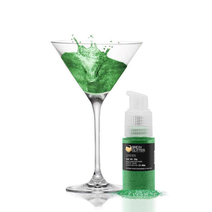 Green Edible Glitter Spray Pump | Brew Glitter | Bakell