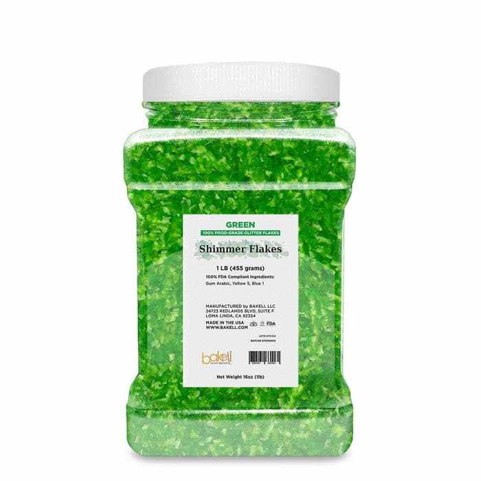 Green Edible Shimmer Flakes, Bulk | #1 Site for 100% Edible Glitter 