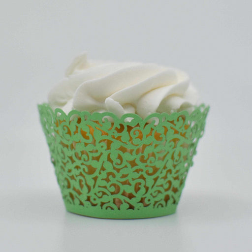 Bulk Green Lace Cupcake Wrappers | Bakell.com
