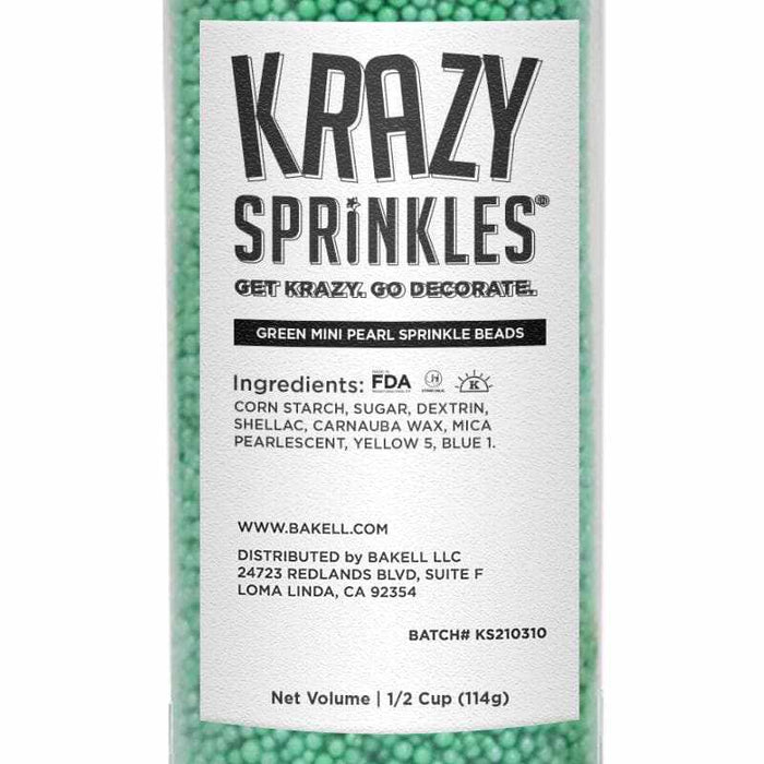 Green Mini Pearl Beads by Krazy Sprinkles® | Bakell