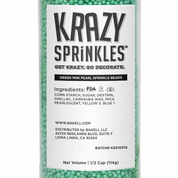 Buy White Mini Pearl Beads by Krazy Sprinkles | Bakell 1/2 Cup