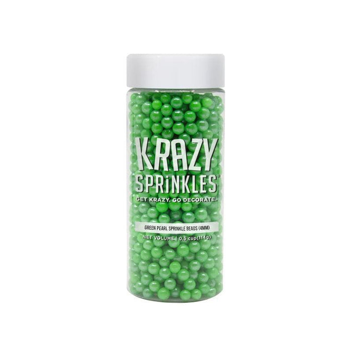 Buy Green Pearl 4mm Beads Sprinkles by Krazy Sprinkles® | Bakell