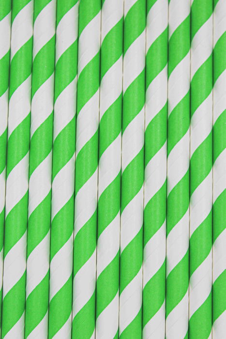 Green & White Candy Cane Stripe Cake Pop Party Straws-Cake Pop Straws-bakell