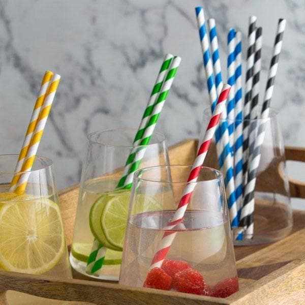 Green & White Candy Cane Stripe Cake Pop Party Straws