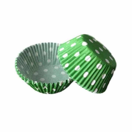 Bulk Green & White Polka Dot Cupcake Wrappers & Liners | Bakell.com