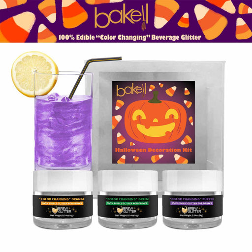 Halloween "Terror-iffic" Color Changing Edible Glitter for Drinks Set (3 PC)