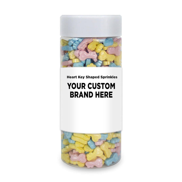 Heart Key Shaped Sprinkles | Private Label (48 units per/case) | Bakell