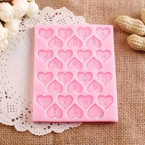 Heart Shaped Silicone Decorating Mold | Alphabet Letter Shaped Chocolate, Cake Mold | Bakell