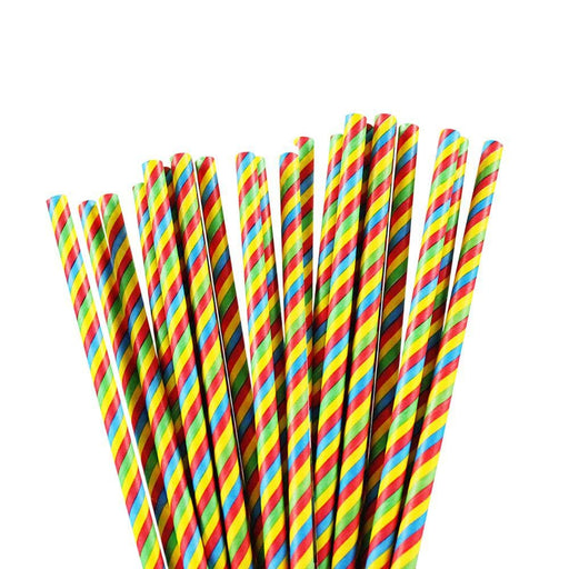 Horizontal Rainbow Stripes Cake Pop Party Straws-Cake Pop Straws-bakell