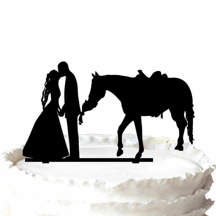 Cowbow Horse Acrylic Wedding Topper
