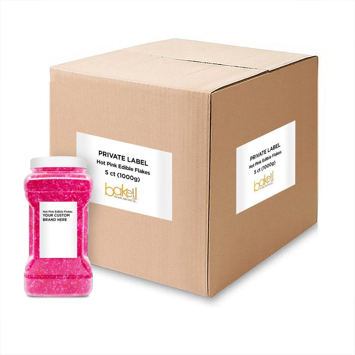 Private Label Hot Pink Shimmer Flakes | Bakell