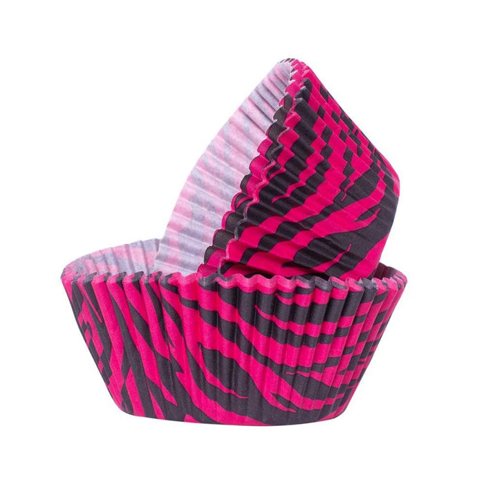 Hot Pink Zebra Print Standard Size Cupcake Wrappers & Liners  | Bakell® Baking Products