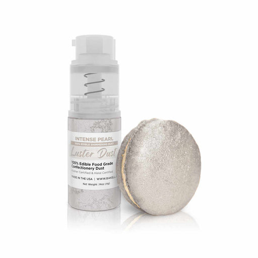 New! Miniture Luster Dust Spray Pump | 4g Intense Pearl White Edible Glitter