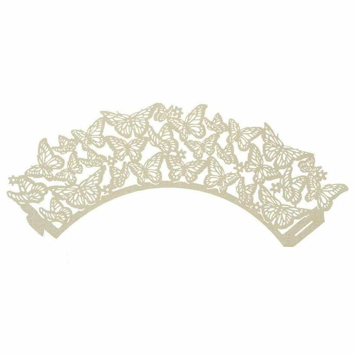Bulk Ivory Lace Butterfly Cupcake Wrappers & Liners | Bakell.com