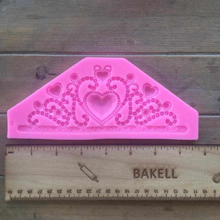 Large 7 x 3 Princess Crown and Tiara Silicone Mold | Bakell