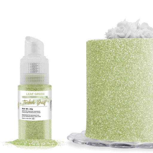 Leaf Green Edible Glitter Spray 25g Pump | Tinker Dust | Bakell