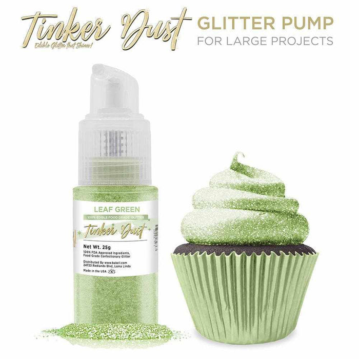 Leaf Green Edible Glitter Spray 25g Pump | Tinker Dust | Bakell
