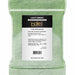 Leaf green luster dust in a clear 1lb (455g) bulk container with a black label.