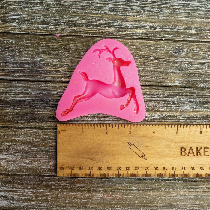 Leaping Buck Deer Silicone Mold - Bakell.com