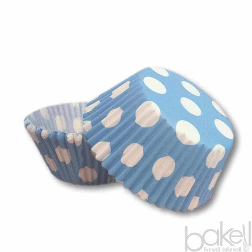 Bulk Light Blue and White Polka Dot Cupcake Wrappers & Liners | Bakell.com