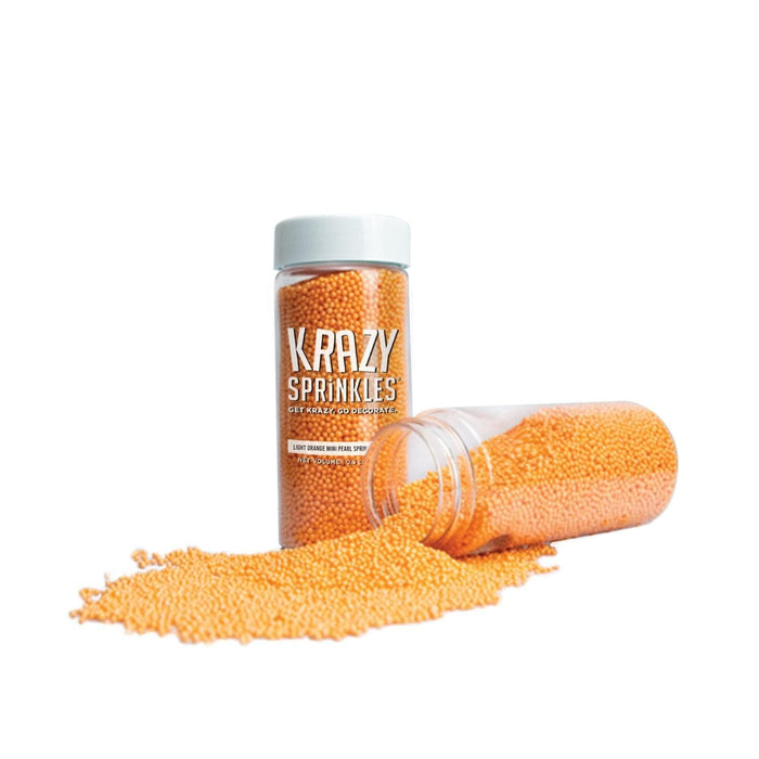 Light Orange Pearl Mini Sprinkle Beads-Krazy Sprinkles_HalfCup_Google Feed-bakell