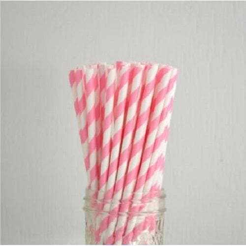 Pink Striped Paper Straws - Pink Paper Straws - Sweets & Treats™