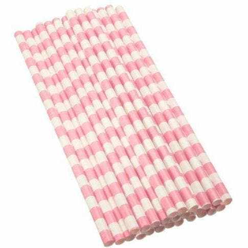 Light Pink and White Stripes Cake Pop Party Straws | Bulk Sizes-Cake Pop Straws_Bulk-bakell