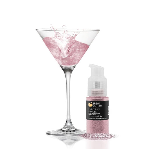 Light Pink Edible Glitter Spray Pump | Brew Glitter | Bakell