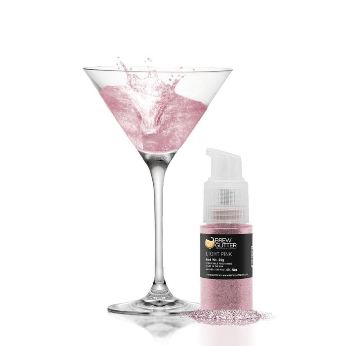 Light Pink Edible Glitter Spray Pump | Brew Glitter | Bakell