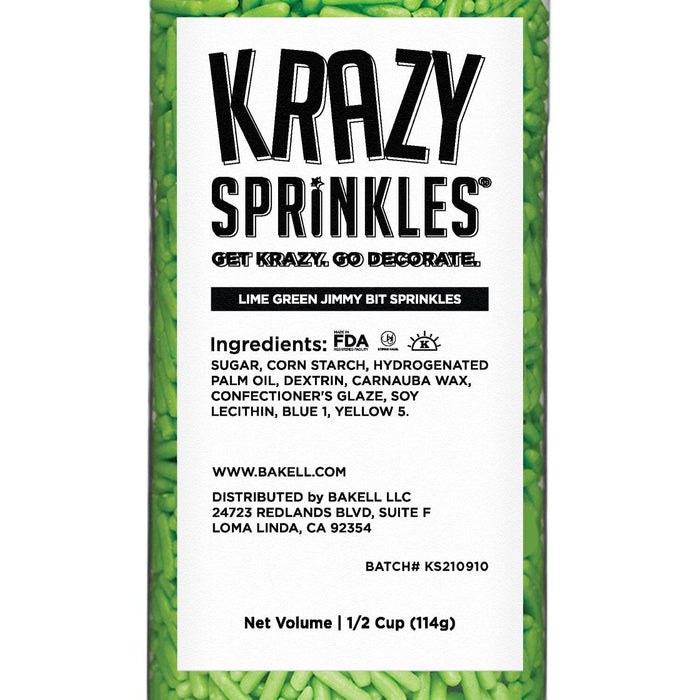 Bulk Size Lime Green Jimmies Sprinkles | Krazy Sprinkles | Bakell