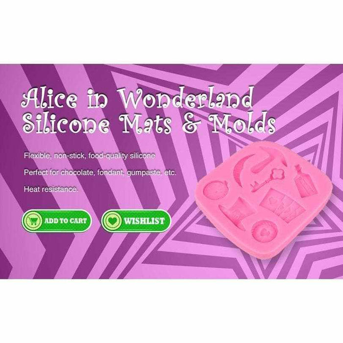 Mad Hatter, Ace of Hearts and Alice Silicone Mold | Bakell.com
