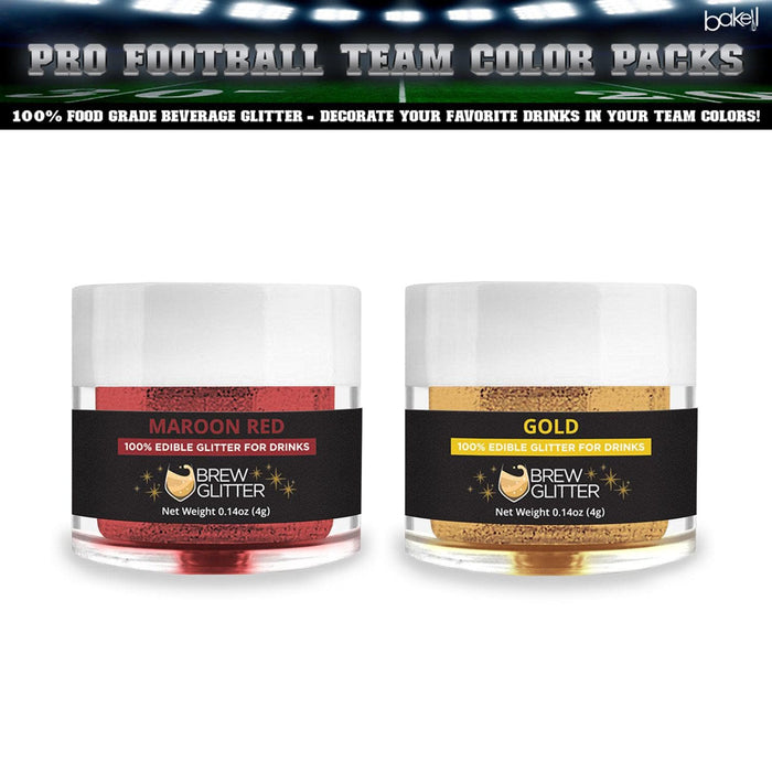 49ers Football Inspired Maroon and Gold Edible Glitter Team Colors