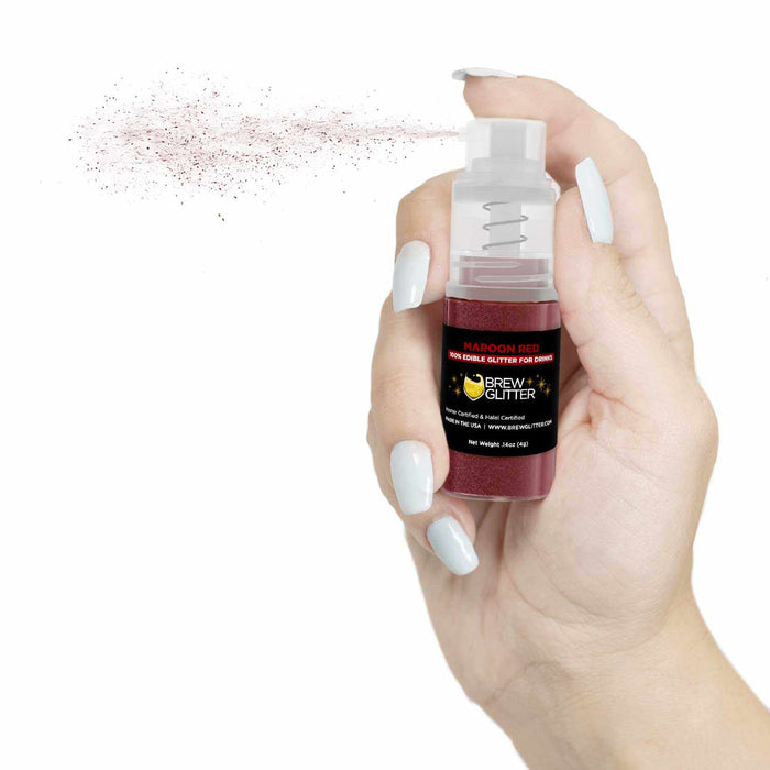 Maroon Red Beverage Glitter Mini Spray Pump - Wholesale-Wholesale_Case_Brew Glitter 4g Pump-bakell