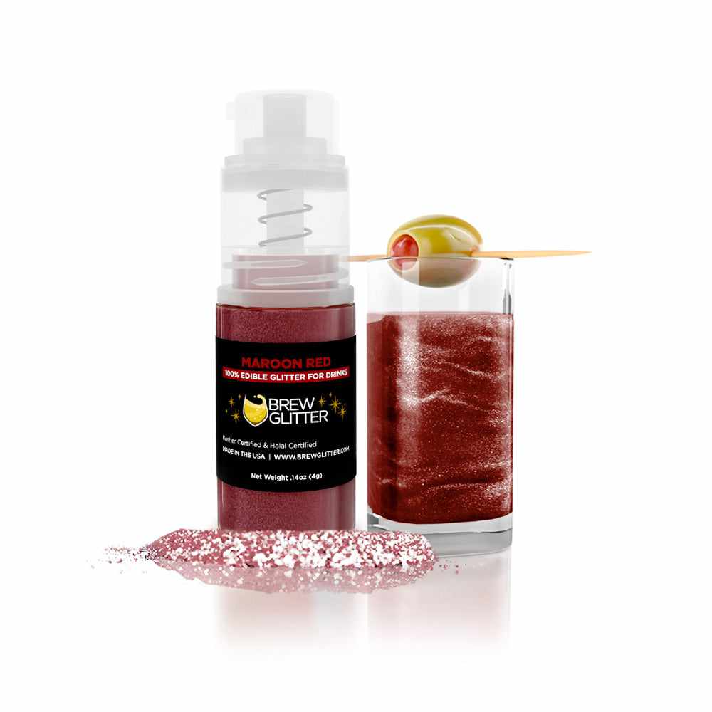 Maroon Red Edible Glitter Mini Spray Pump | Beverage Glitter Drinks