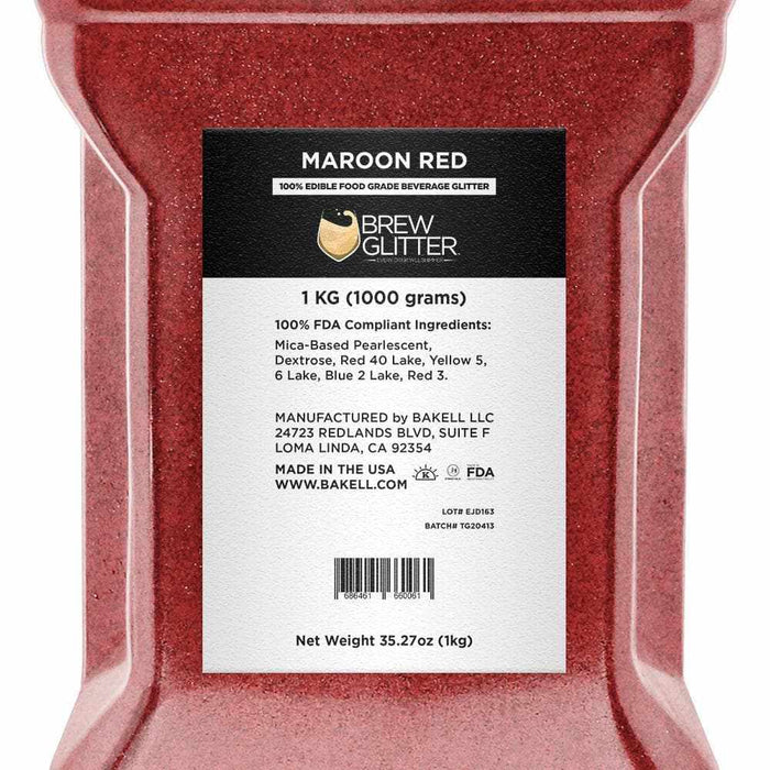 Maroon-Red Brew Glitter®, Bulk Size | Beverage & Beer Glitters, Bakell