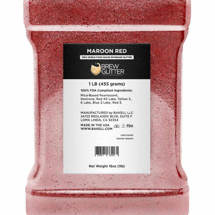 Maroon-Red Brew Glitter®, Bulk Size | Beverage & Beer Glitters, Bakell