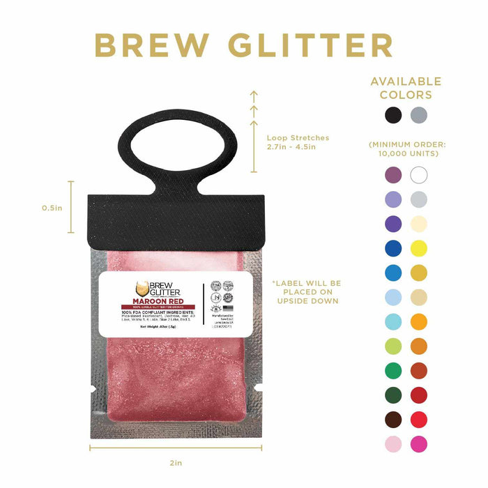 Maroon Wholesale Brew Glitter Hang Tag Neckers | Bakell