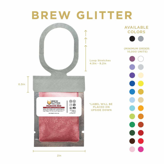 Maroon Wholesale Brew Glitter Hang Tag Neckers | Bakell