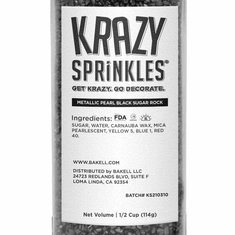 Black Metallic Sprinkles | Krazy Sprinkles | Bakell