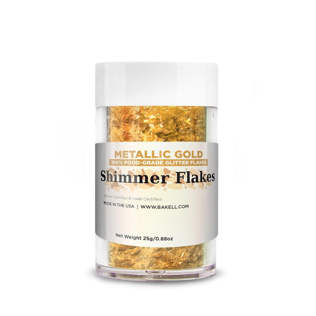 Metallic Gold Edible Flakes 4g, Edible Glitter Freezer & Bake Safe Flakes