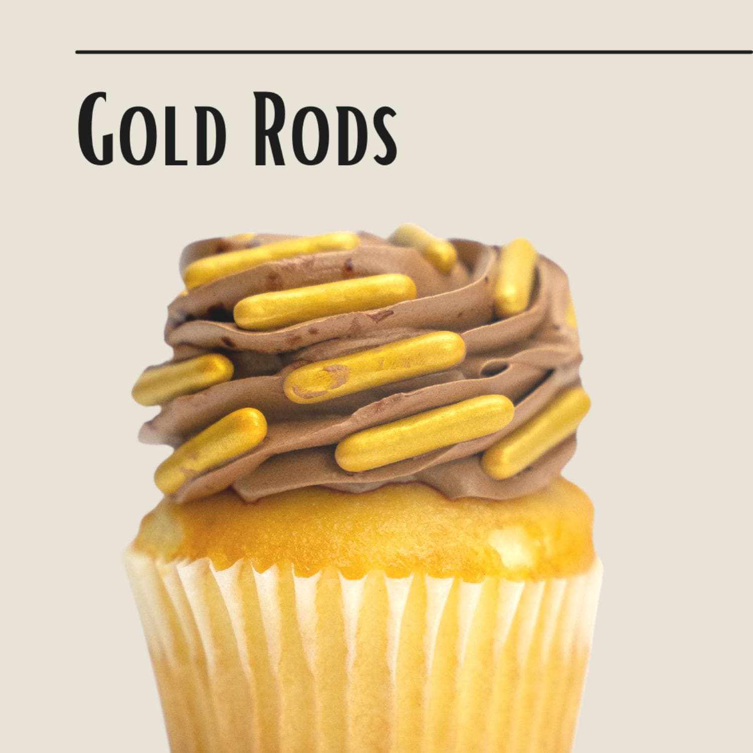 Metallic Gold Rods Edible Sprinkles | Krazy Sprinkles | Bakell