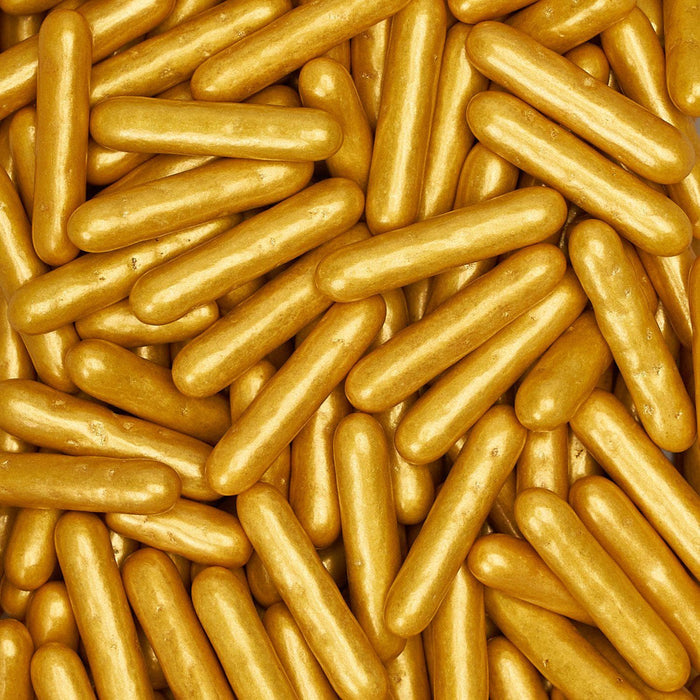 Metallic Gold Rods Edible Sprinkles | Krazy Sprinkles | Bakell
