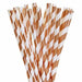 Metallic Rose Gold & White Striped Cake Pop Party Straws | Bulk Sizes-Cake Pop Straws_Bulk-bakell