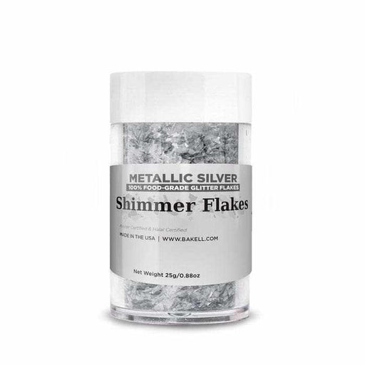 Bulk Metallic Silver Edible Shimmer Flakes | #1 Site for 100% Edible Glitter 